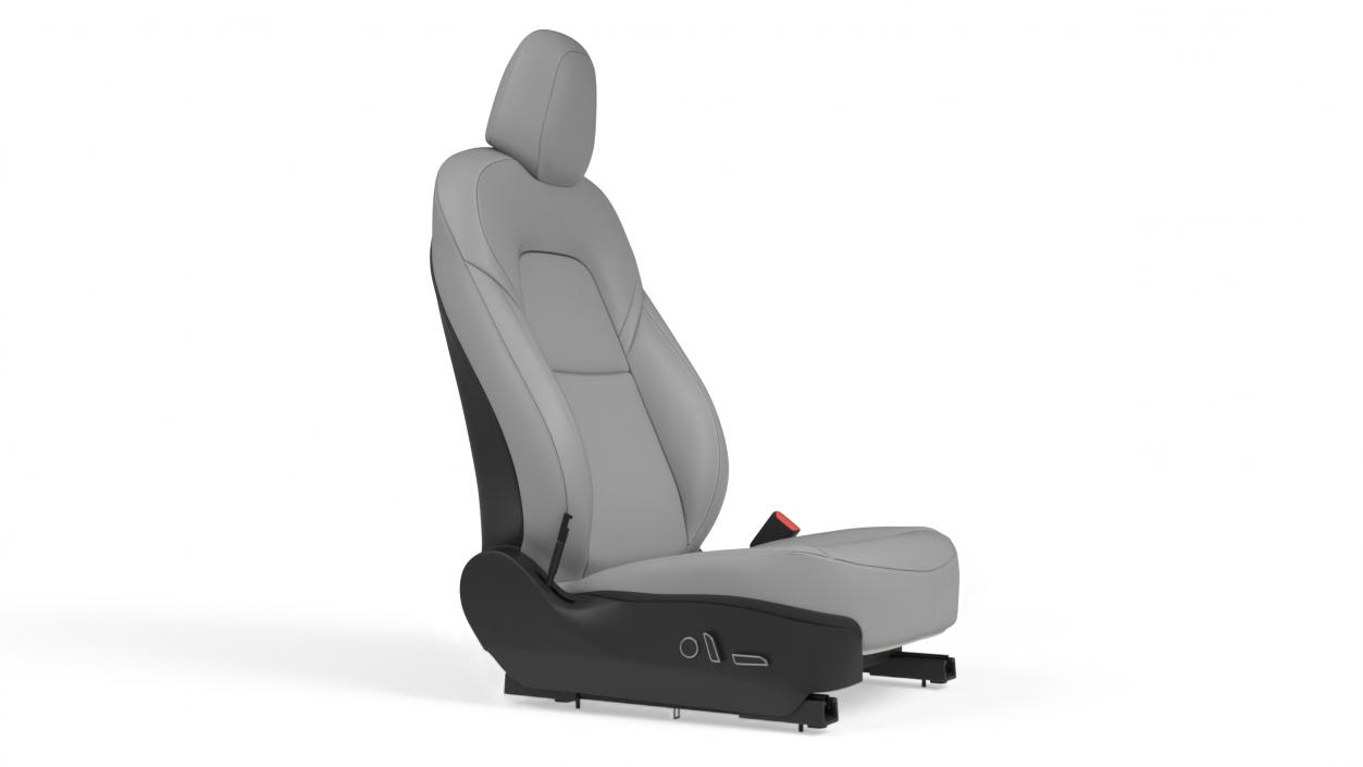 3D Car Front Right Seat Gray Leather model