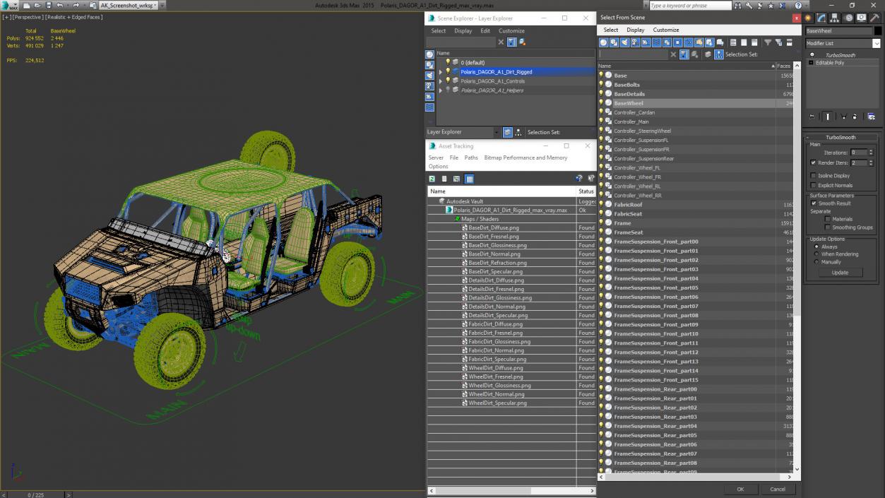 3D Polaris DAGOR A1 Dirt Rigged model