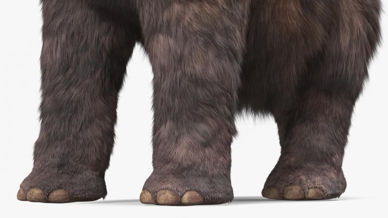 Mammoth Adult Roar Pose Fur 3D