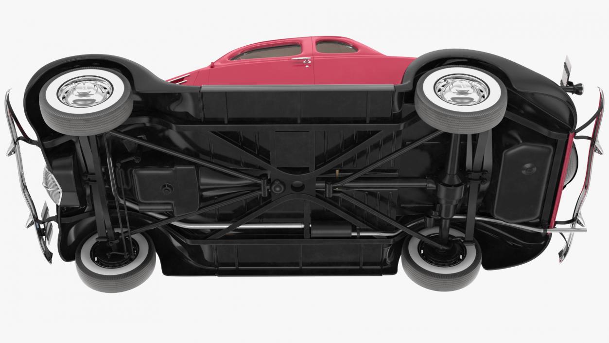 1936 Ford V8 Coupe Red Rigged 3D model