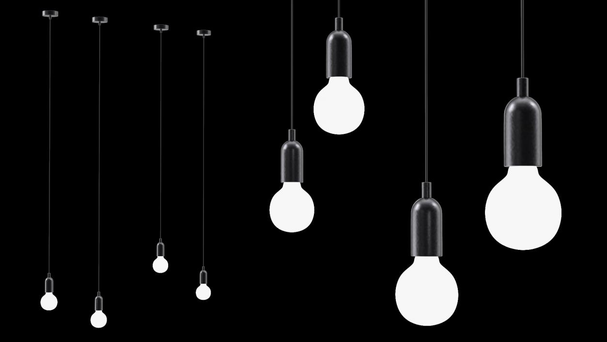 3D Hanging Bulbs model