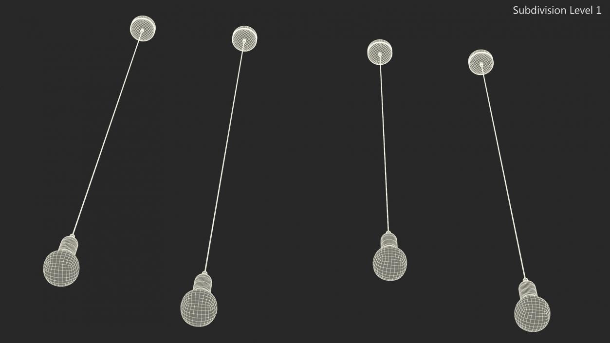 3D Hanging Bulbs model