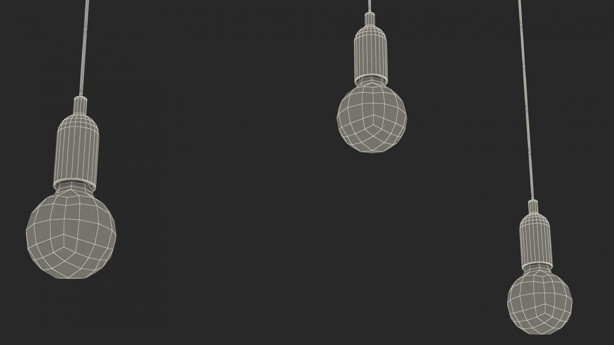 3D Hanging Bulbs model