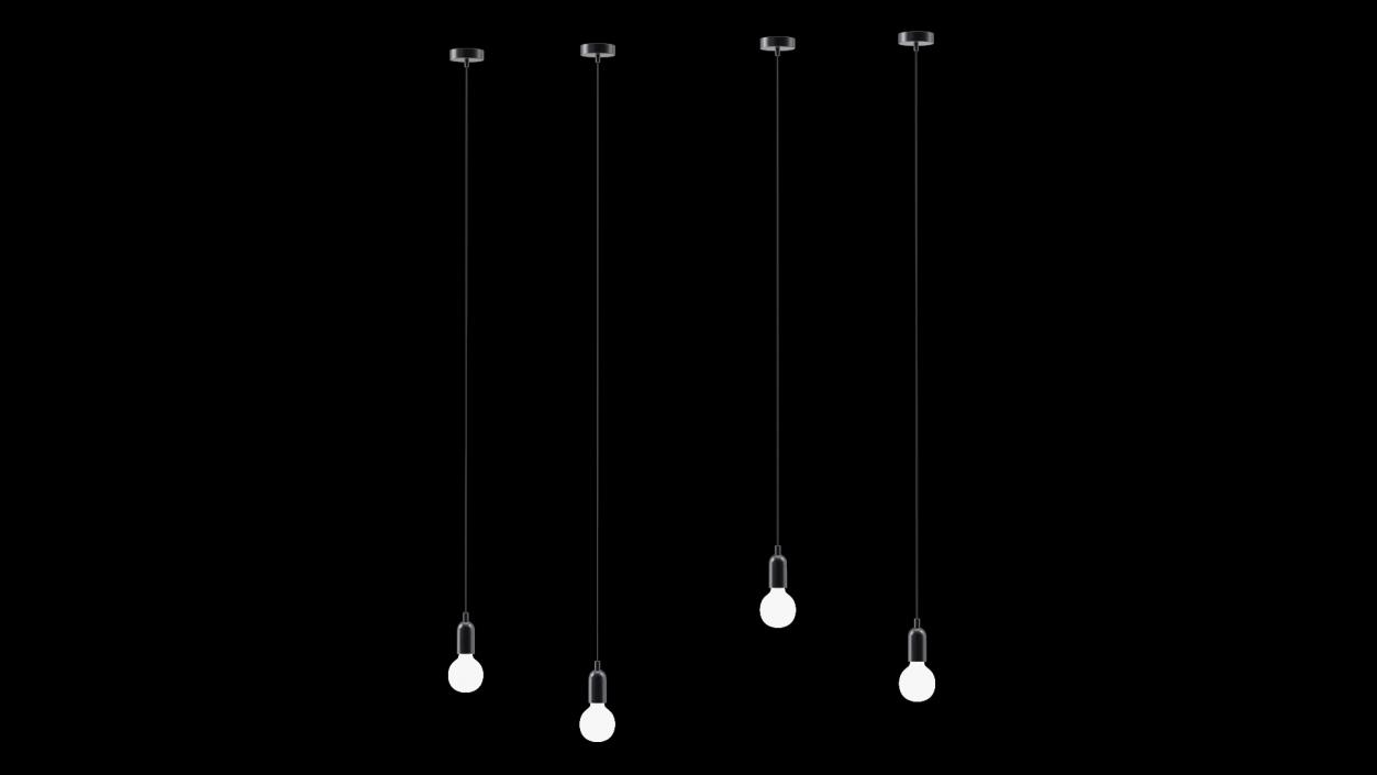 3D Hanging Bulbs model