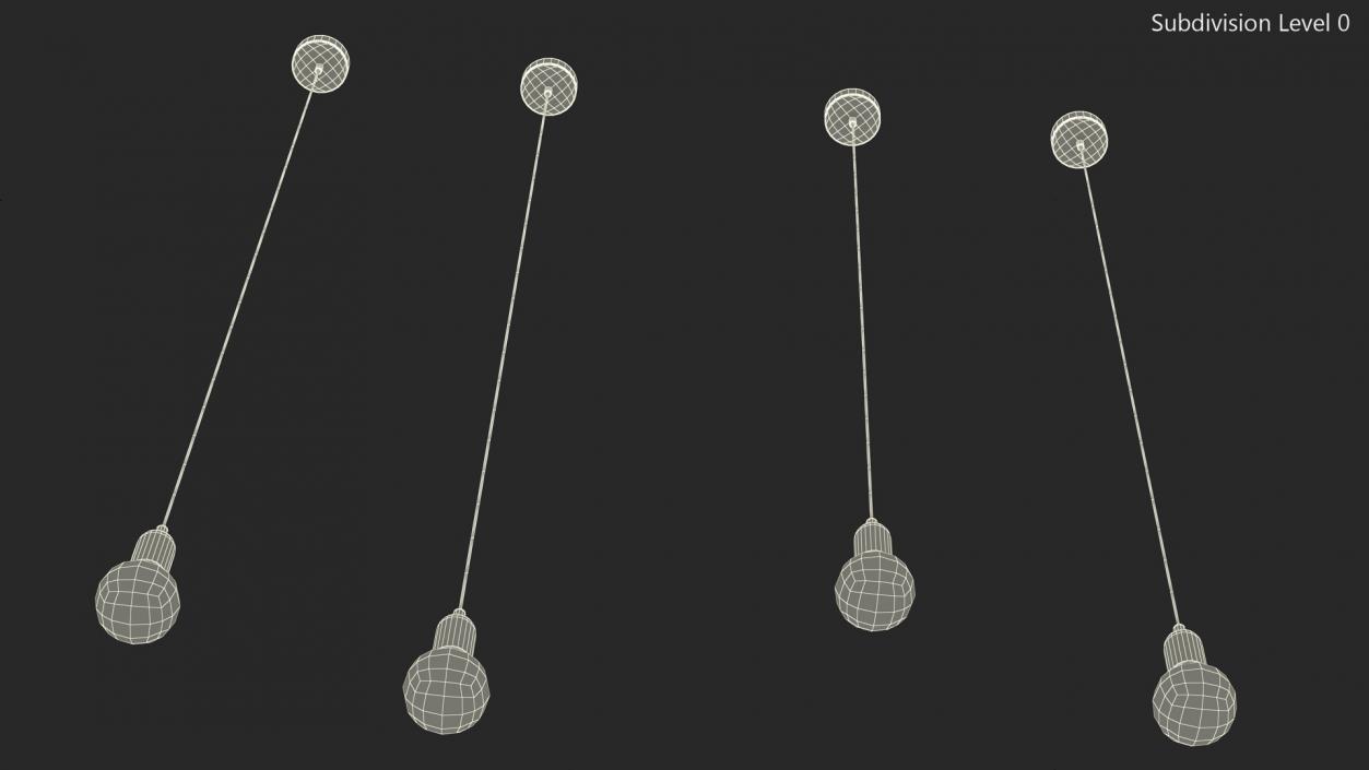 3D Hanging Bulbs model