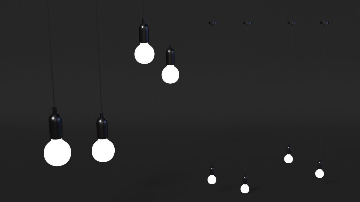 3D Hanging Bulbs model