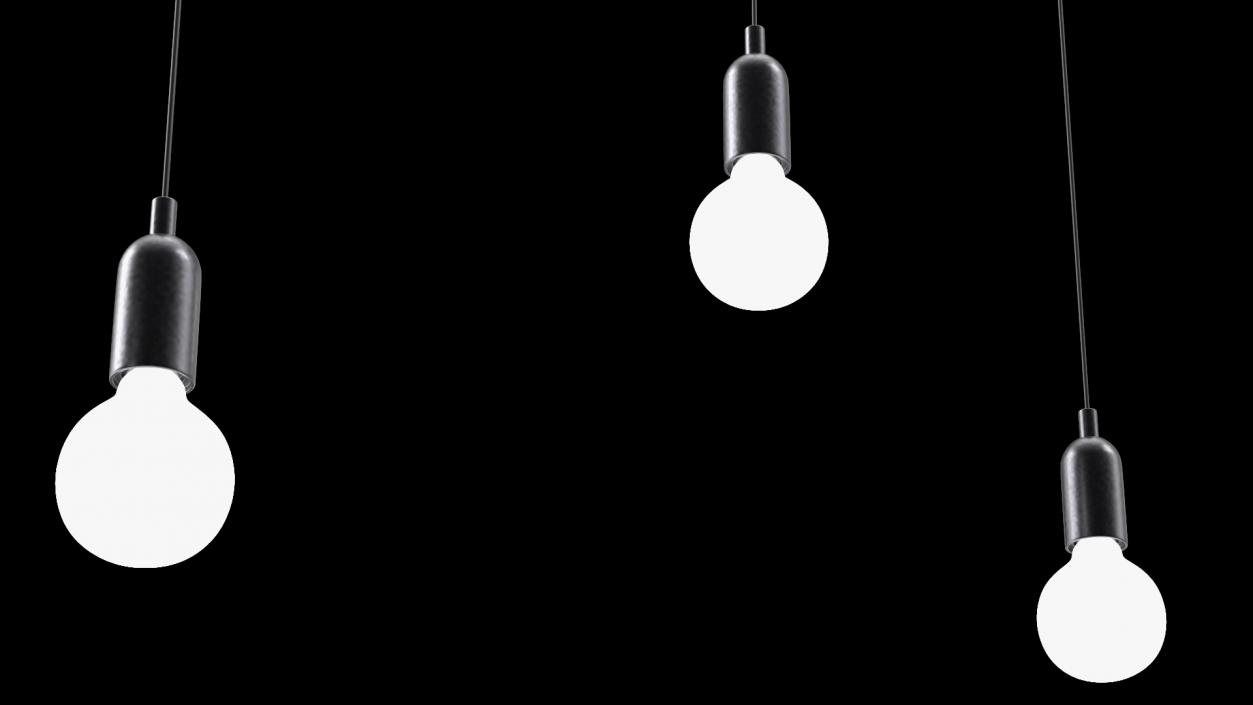 3D Hanging Bulbs model