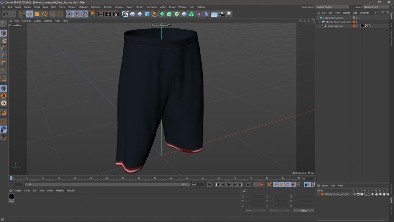 3D model Athletic Shorts with Trim