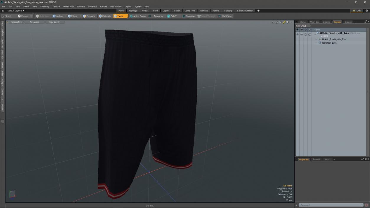 3D model Athletic Shorts with Trim