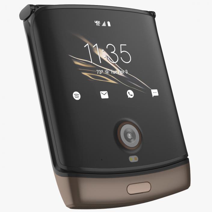 3D Bronze Motorola Razr Flip Phone 2020 Rigged model