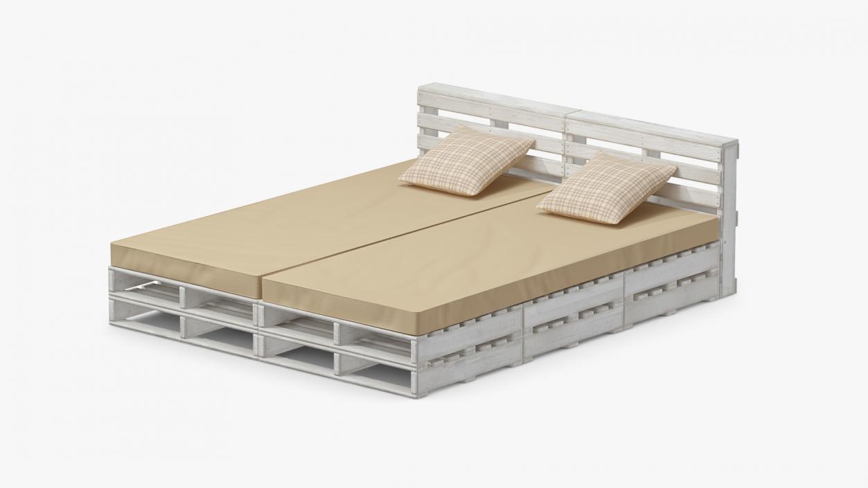 Pallet Outdoor Bed White 3D model