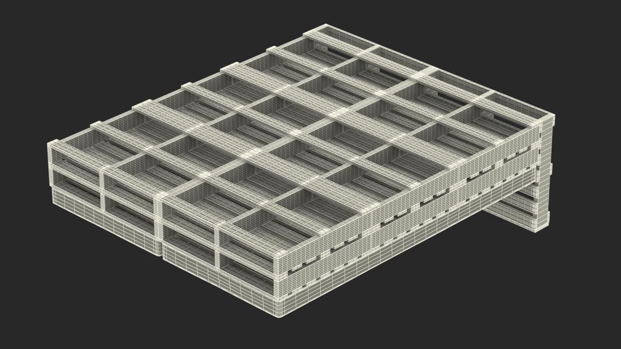 Pallet Outdoor Bed White 3D model