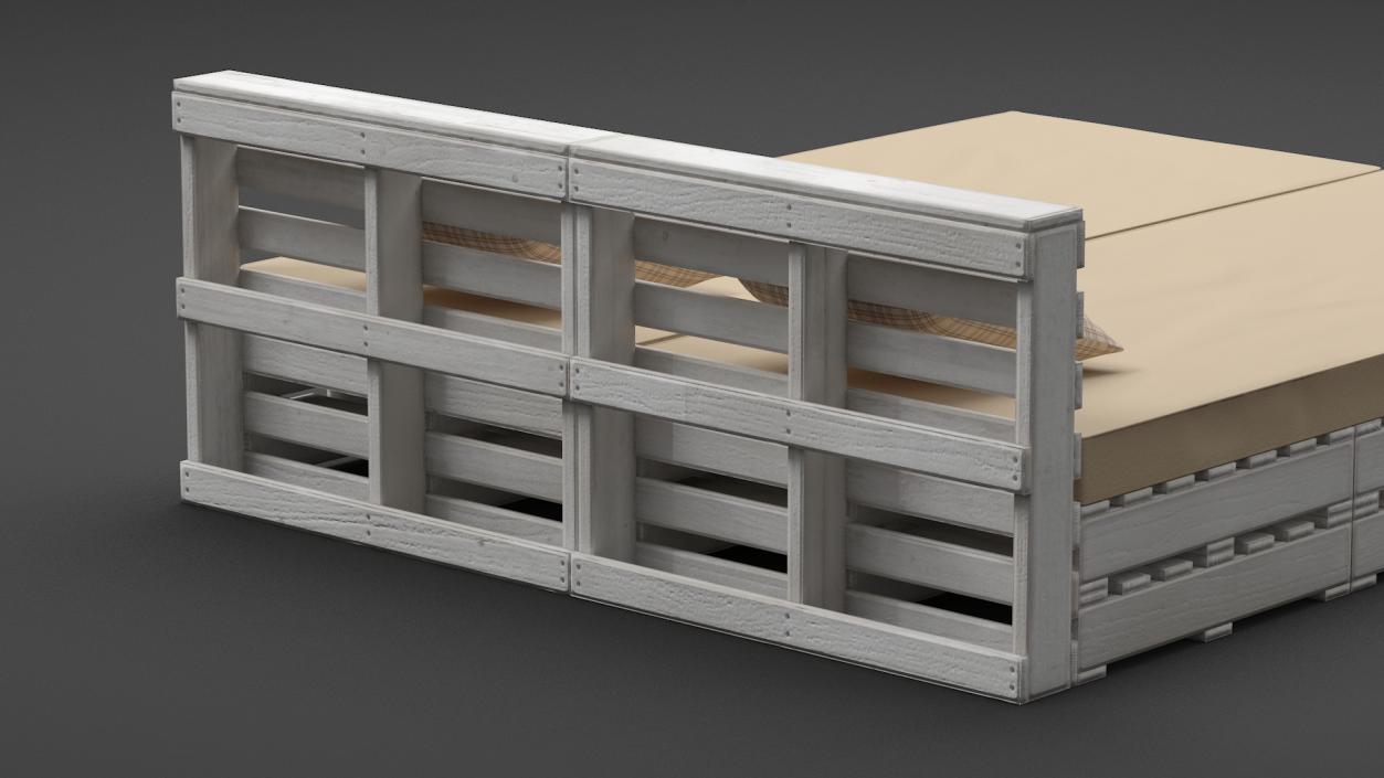 Pallet Outdoor Bed White 3D model