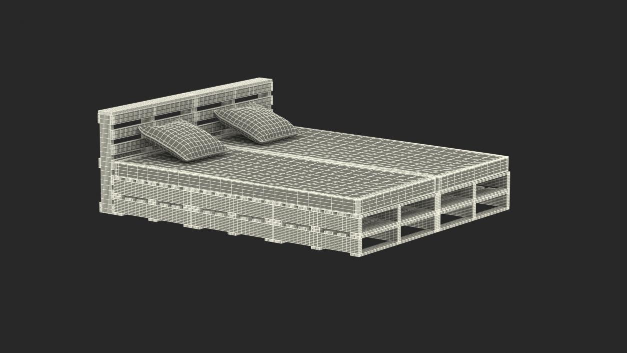 Pallet Outdoor Bed White 3D model