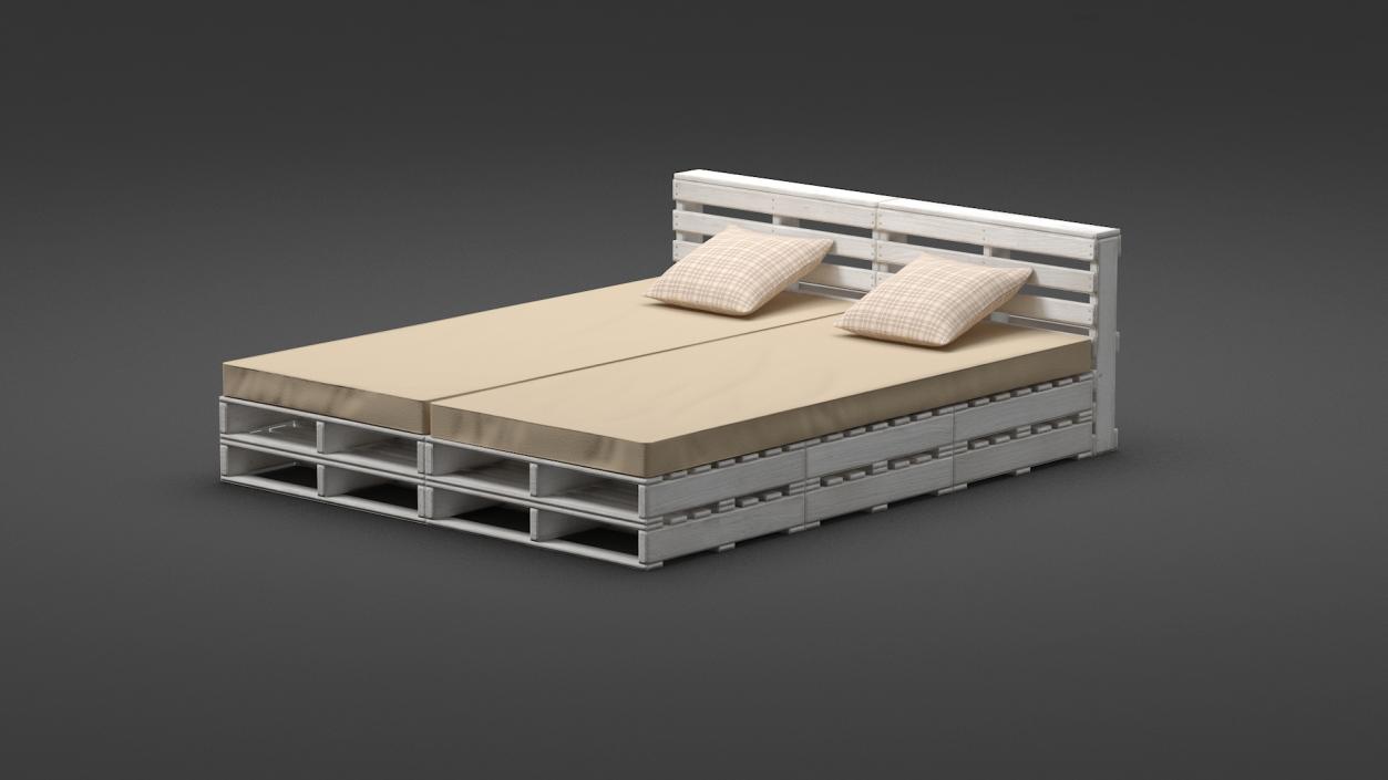 Pallet Outdoor Bed White 3D model