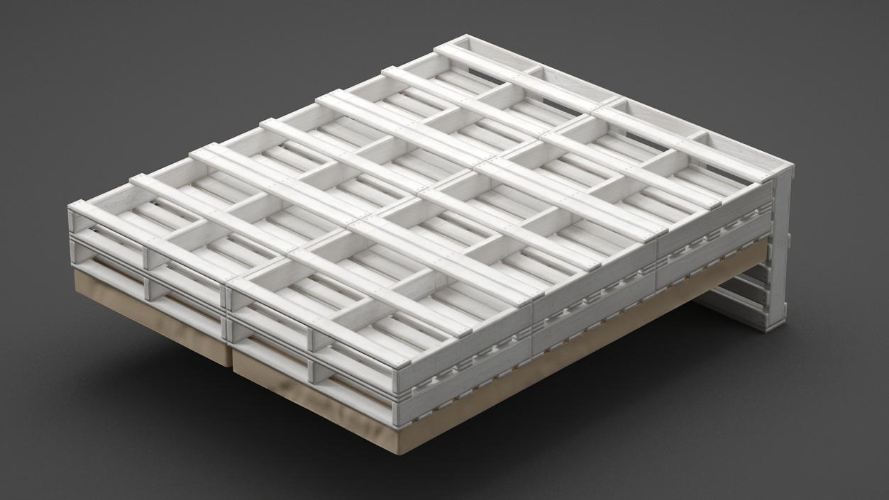 Pallet Outdoor Bed White 3D model