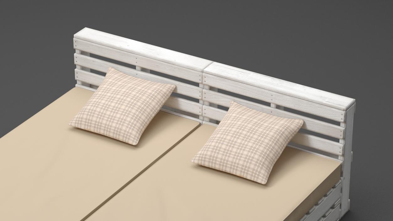 Pallet Outdoor Bed White 3D model