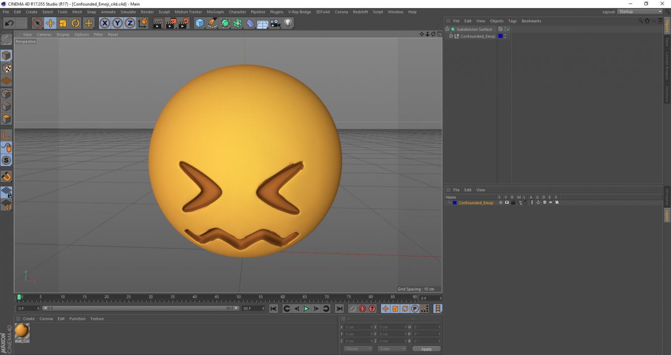 3D Confounded Emoji