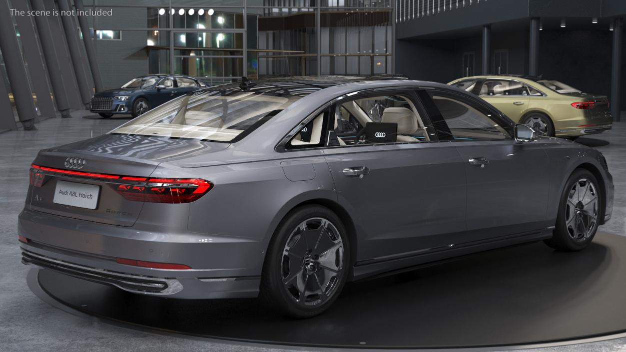 3D Audi A8L Horch Limousine Grey Rigged