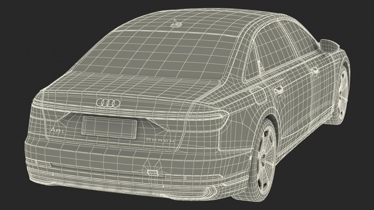 3D Audi A8L Horch Limousine Grey Rigged