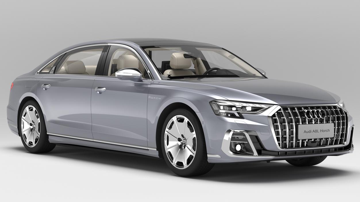 3D Audi A8L Horch Limousine Grey Rigged