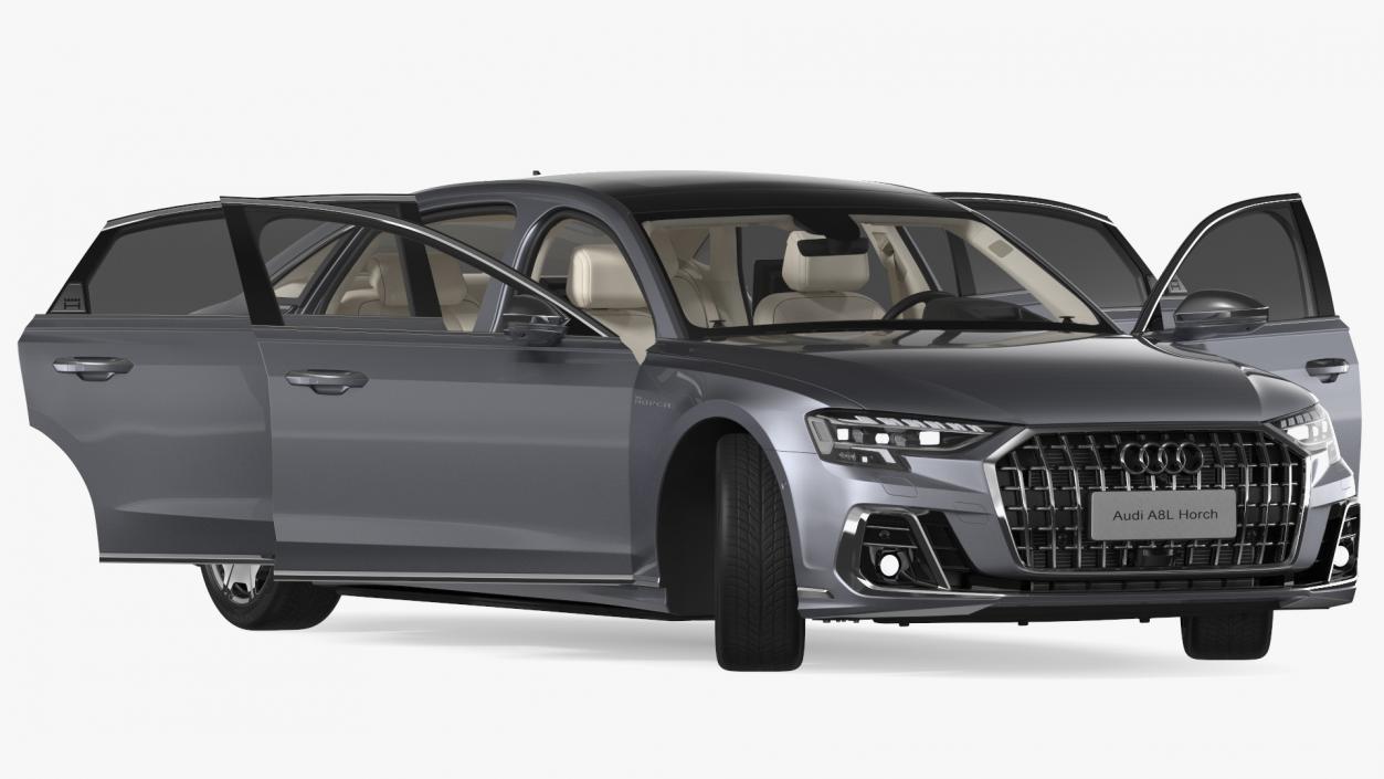 3D Audi A8L Horch Limousine Grey Rigged