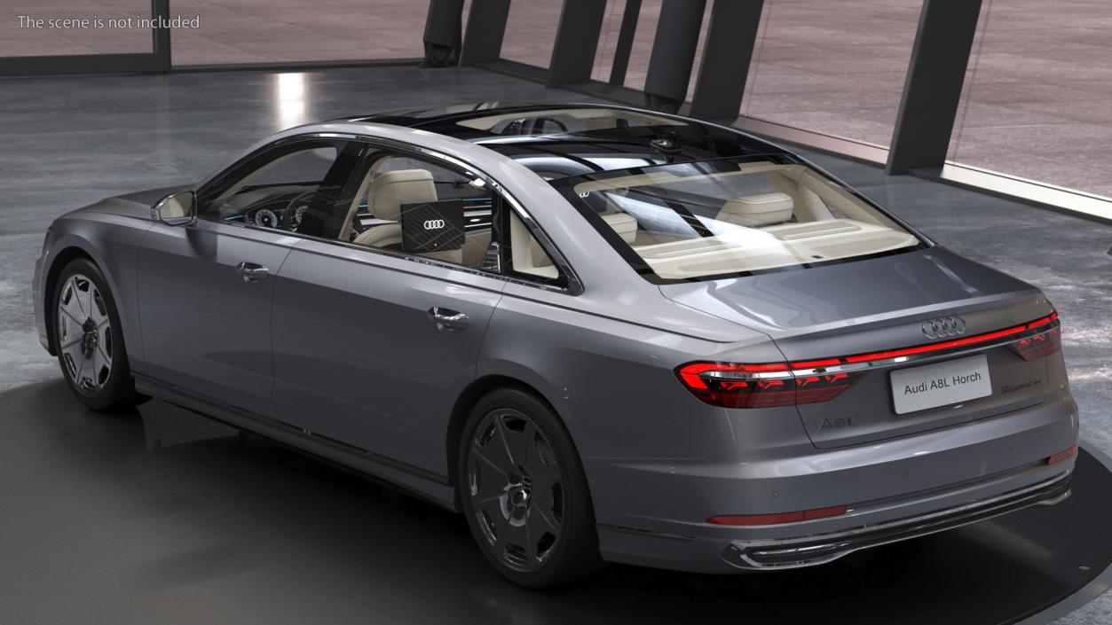 3D Audi A8L Horch Limousine Grey Rigged