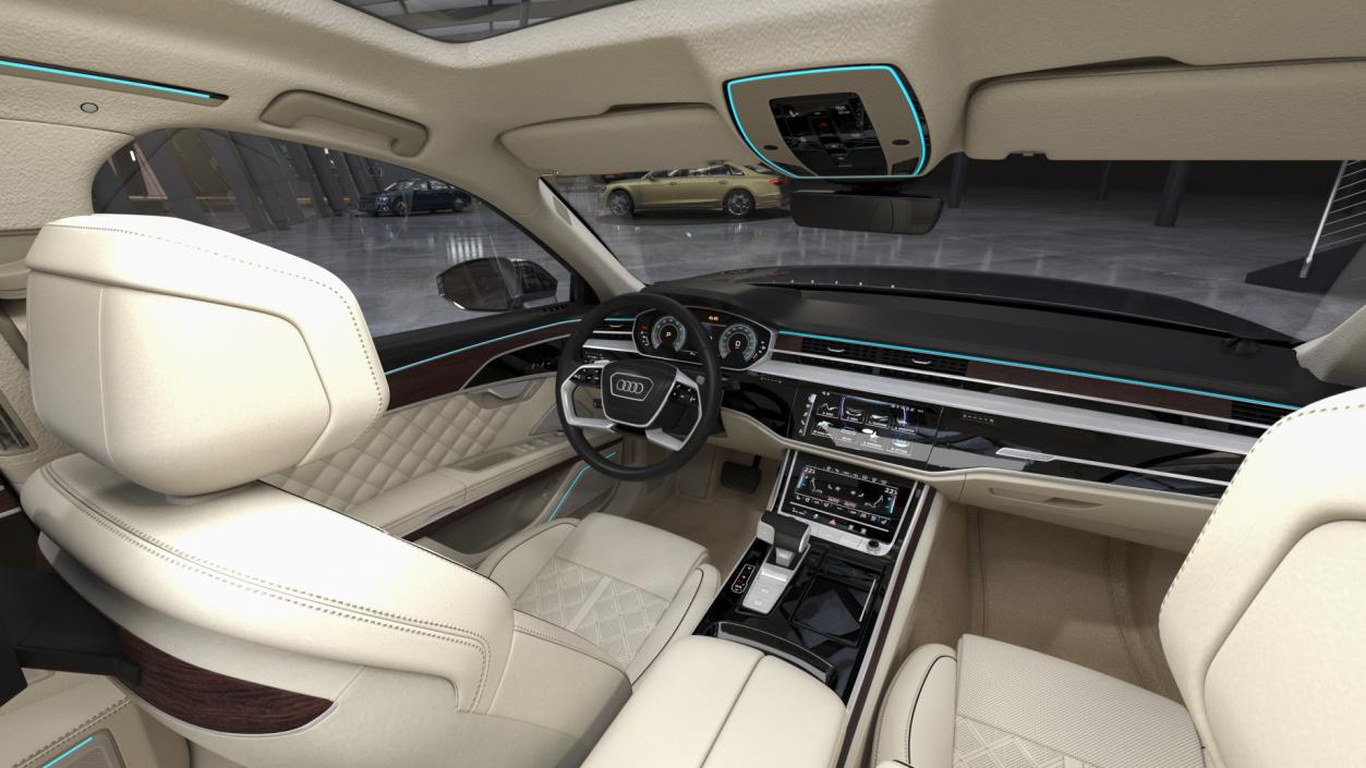 3D Audi A8L Horch Limousine Grey Rigged