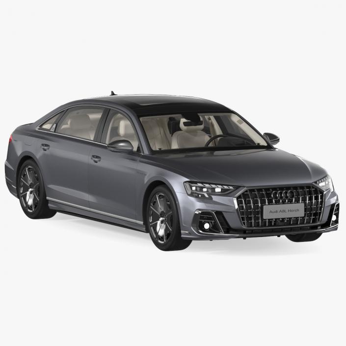 3D Audi A8L Horch Limousine Grey Rigged