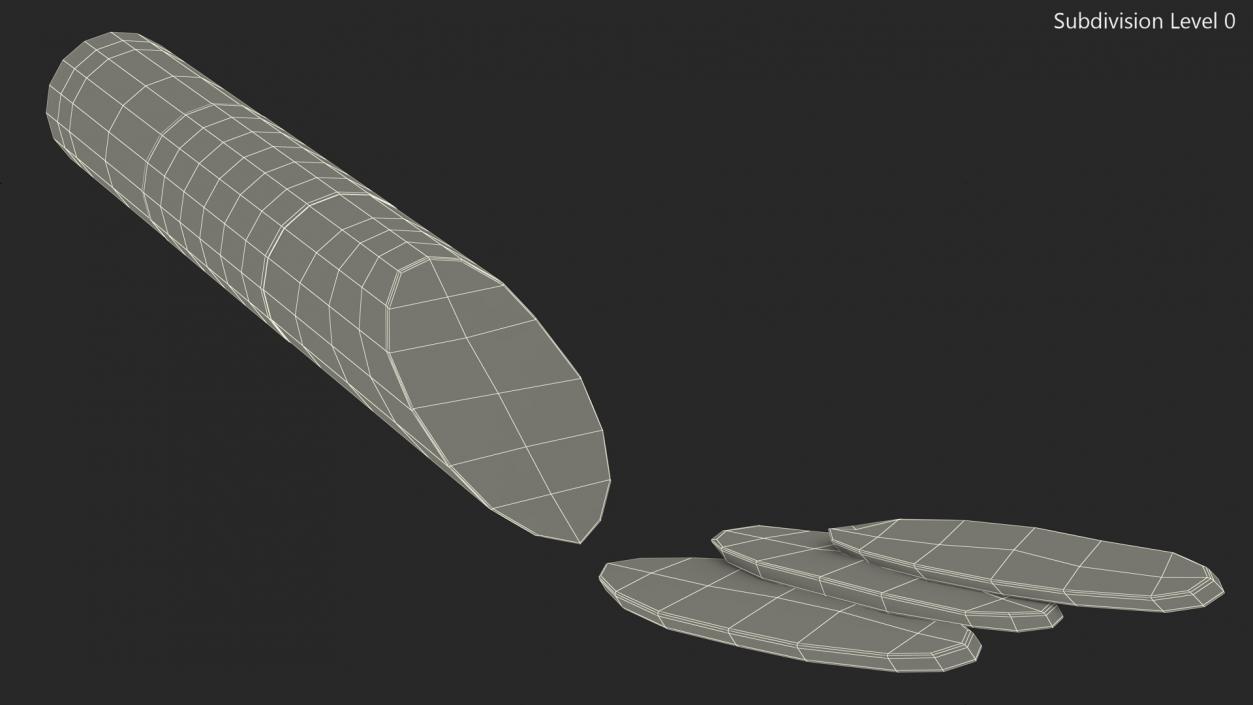 Sliced Salami Stick 3D model