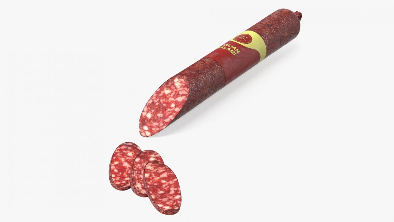 Sliced Salami Stick 3D model