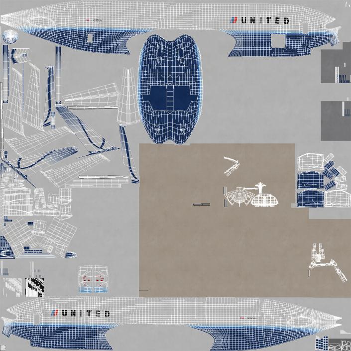 3D Boeing 777 Freighter United Airlines