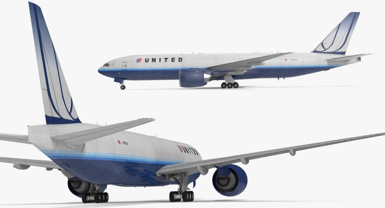 3D Boeing 777 Freighter United Airlines