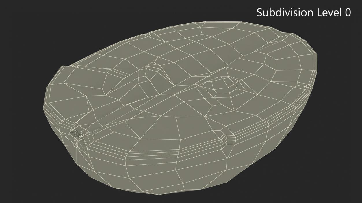 3D Translucent Slice of Green Grape Fruit model