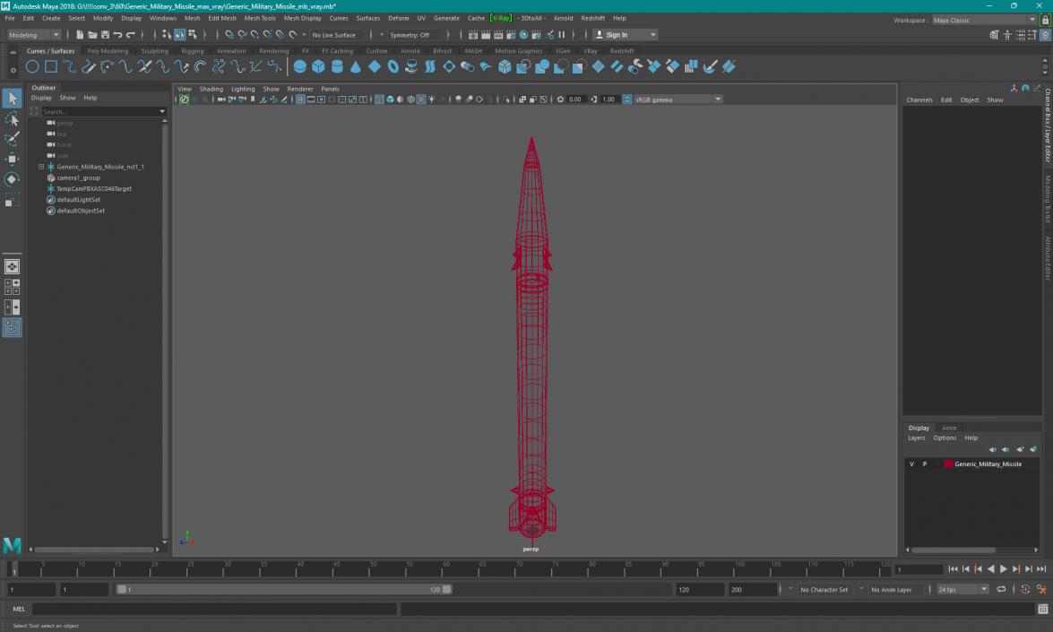 3D Fateh-110 Military Missile