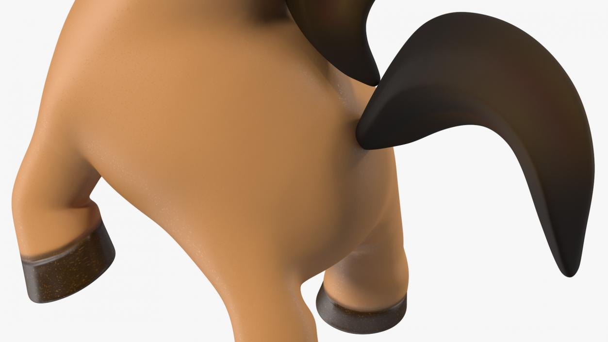 Brown Cartoon Horse Jumping Pose 3D