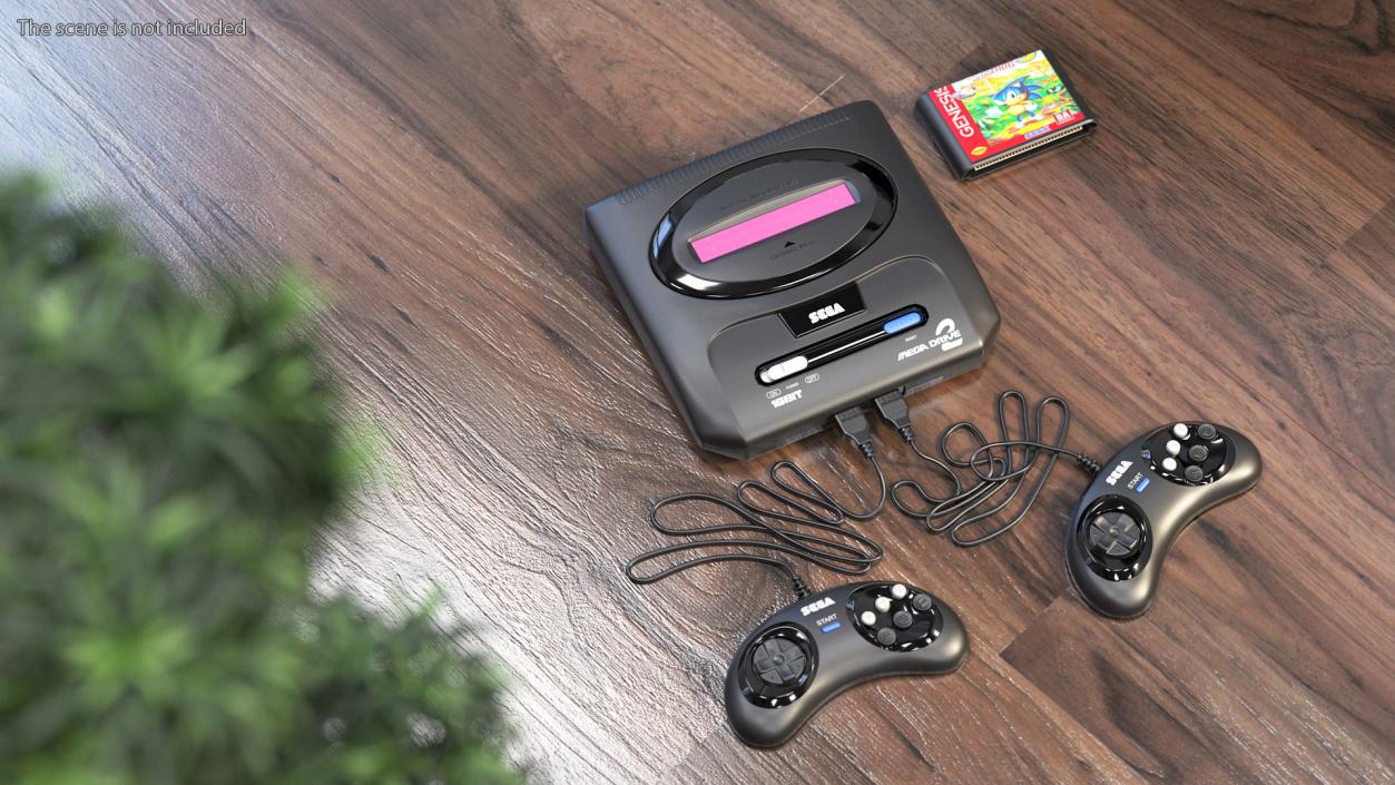 3D model Sega Mega Drive 2 with Cartridge Sonic 3