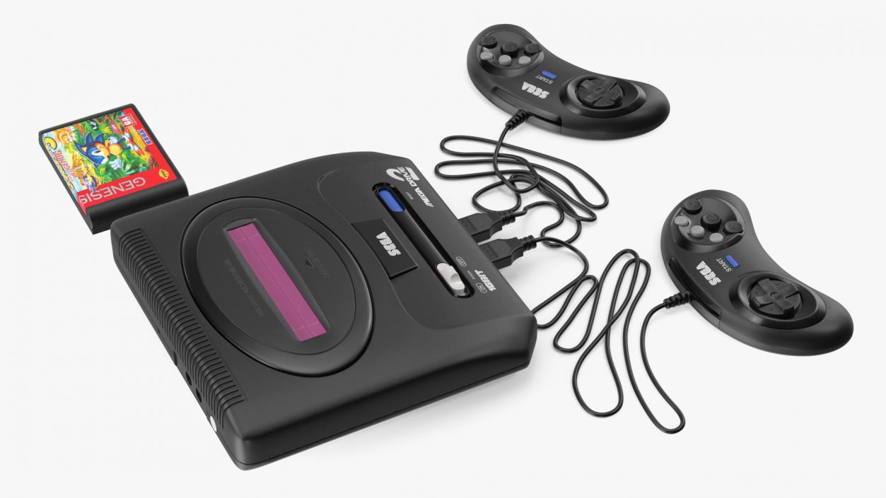 3D model Sega Mega Drive 2 with Cartridge Sonic 3