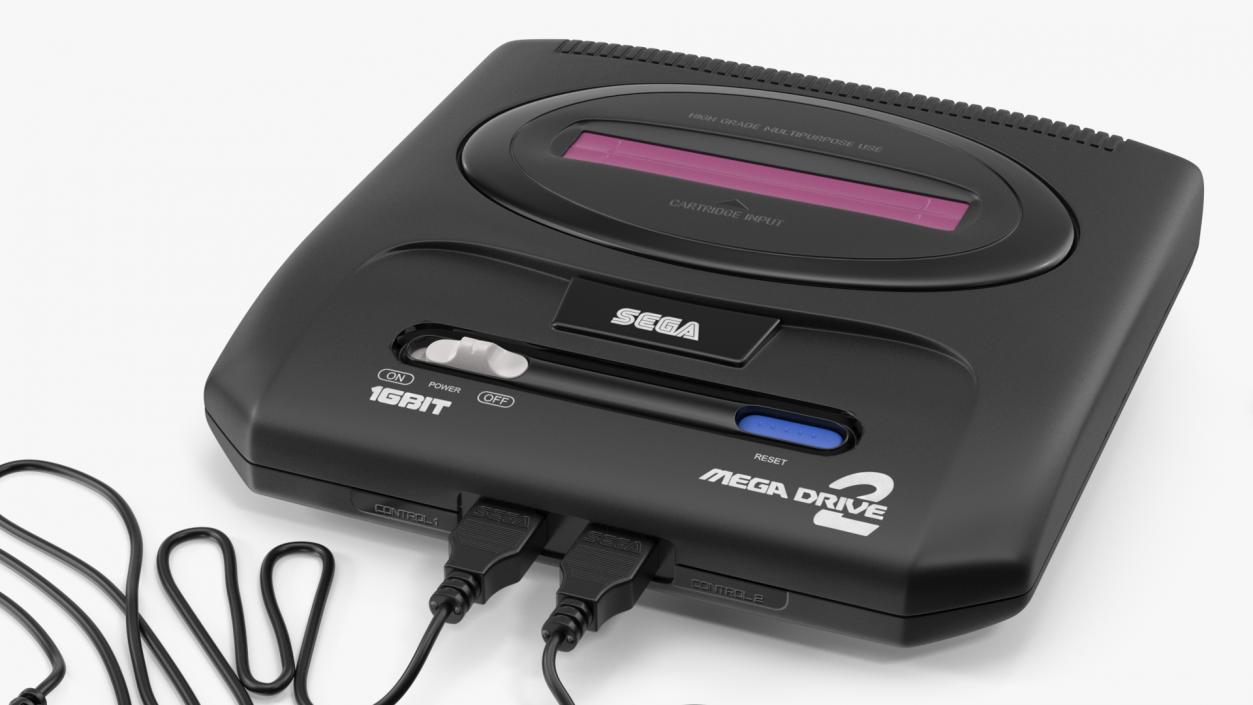 3D model Sega Mega Drive 2 with Cartridge Sonic 3