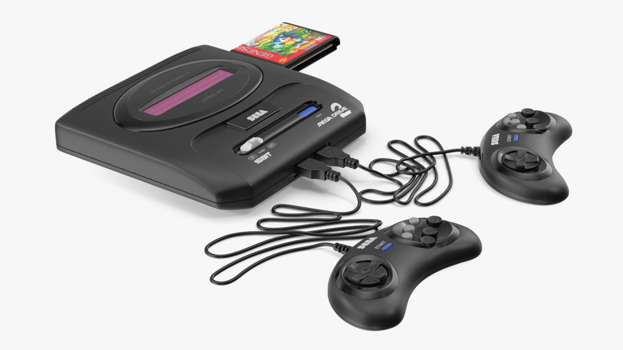 3D model Sega Mega Drive 2 with Cartridge Sonic 3