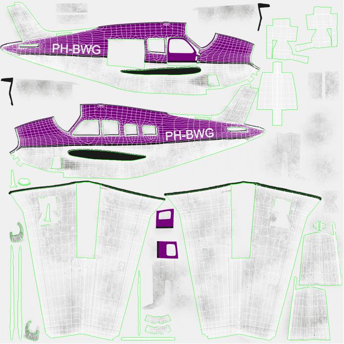 3D model Light Civil Utility Aircraft Single Engined Rigged