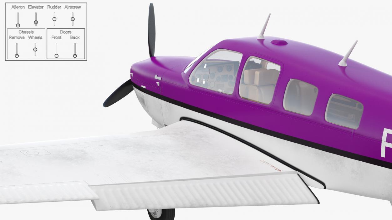 3D model Light Civil Utility Aircraft Single Engined Rigged