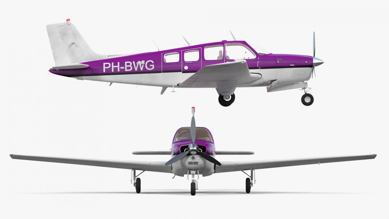 3D model Light Civil Utility Aircraft Single Engined Rigged