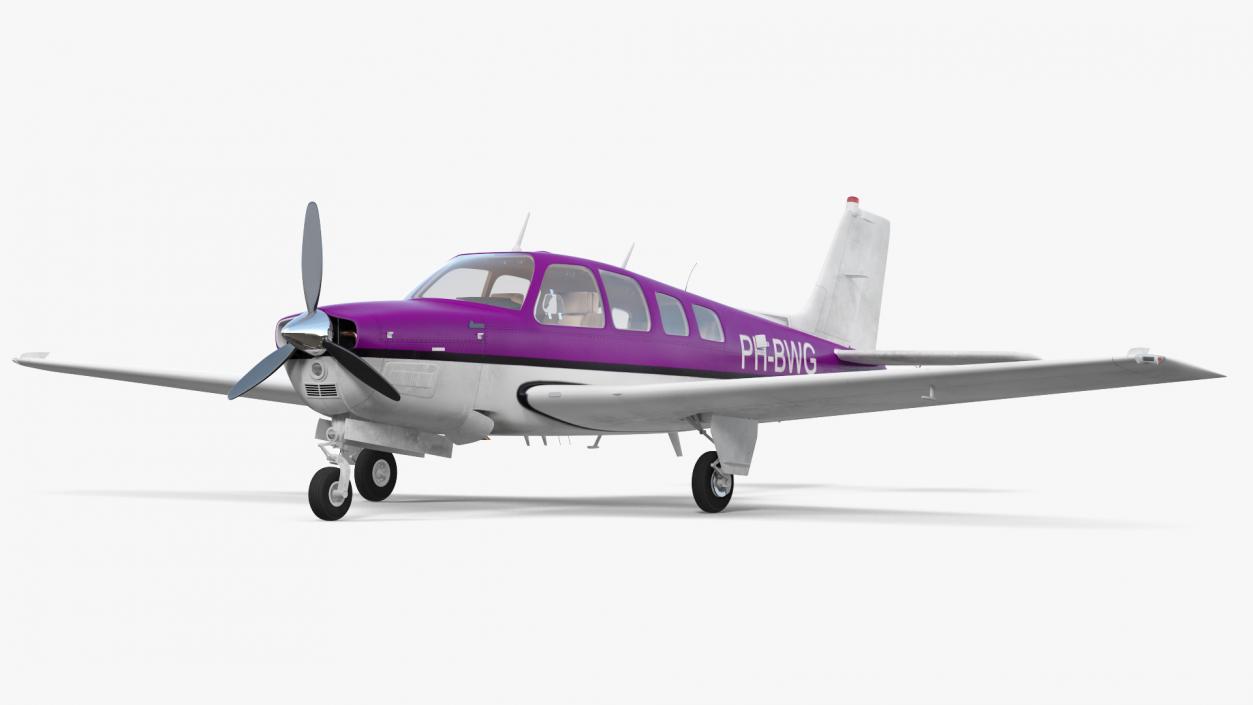 3D model Light Civil Utility Aircraft Single Engined Rigged