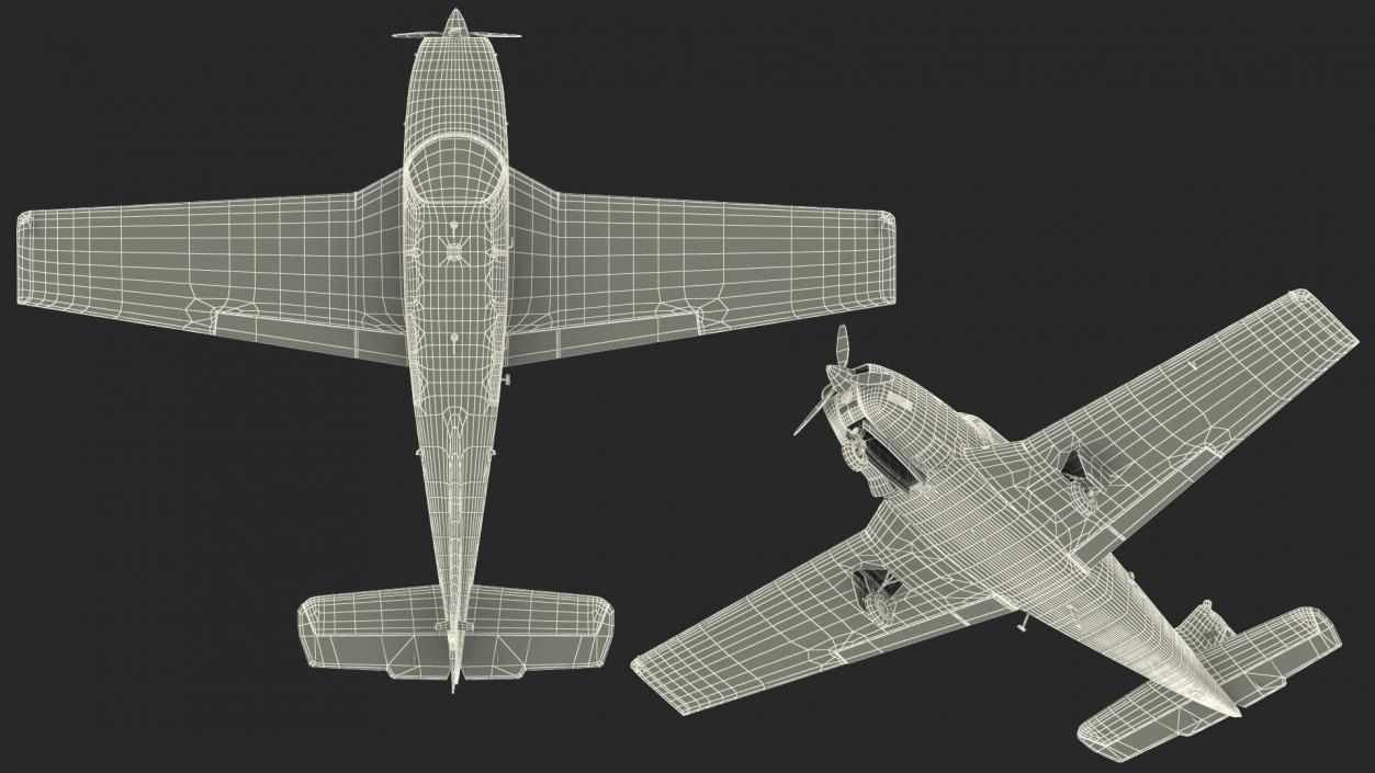 3D model Light Civil Utility Aircraft Single Engined Rigged