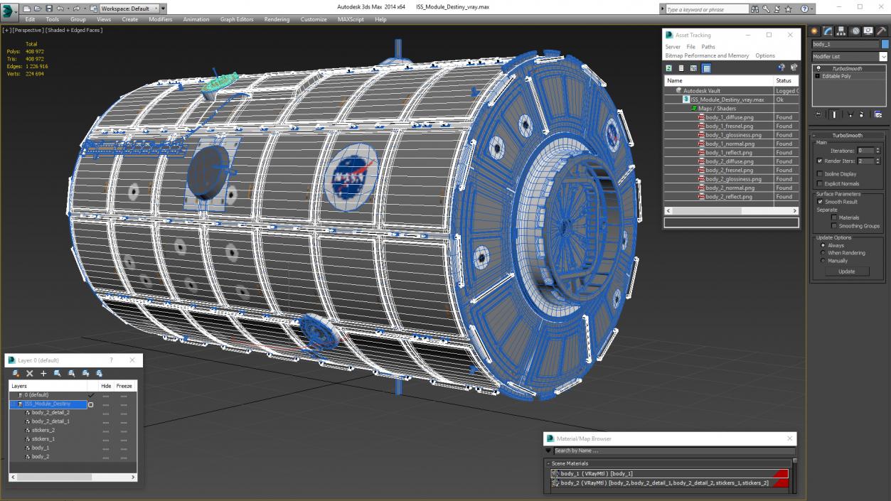 3D ISS Module Destiny model