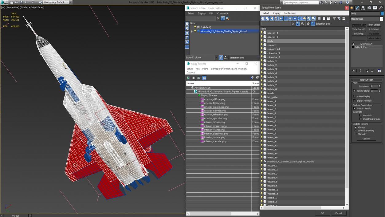 Mitsubishi X2 Shinshin Stealth Fighter Aircraft 3D