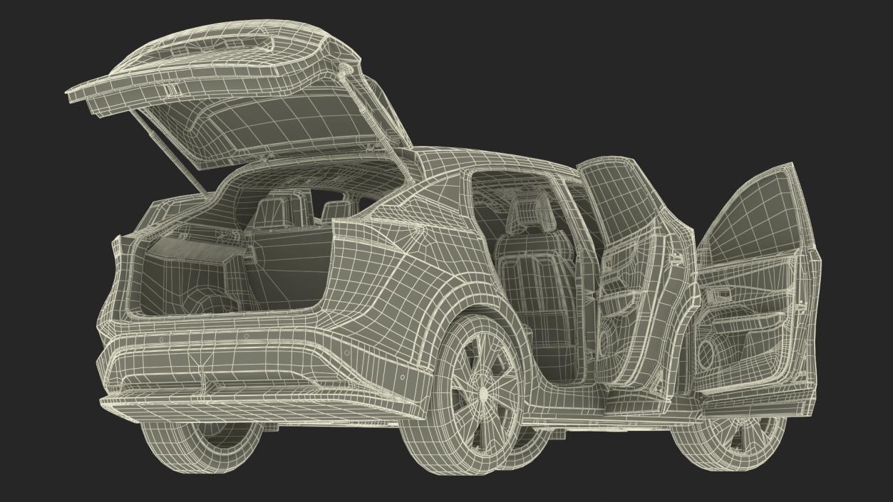 3D Modern Electric SUV Black Rigged for Maya 2 model