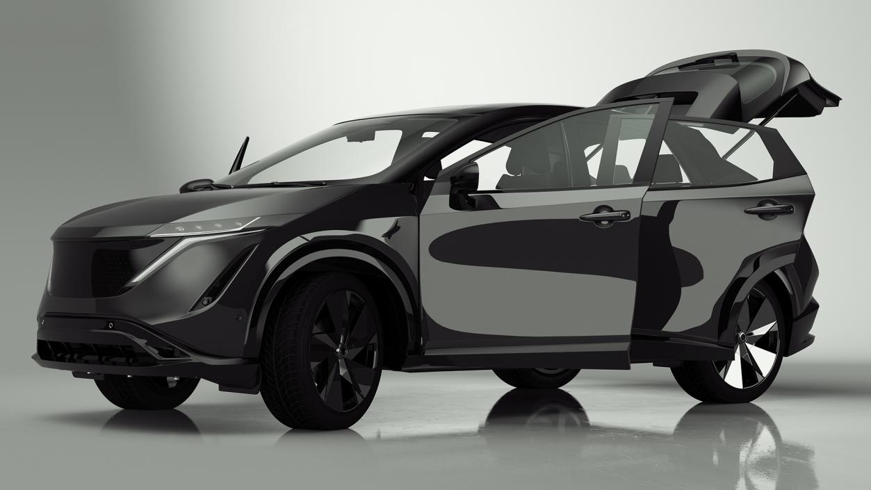 3D Modern Electric SUV Black Rigged for Maya 2 model