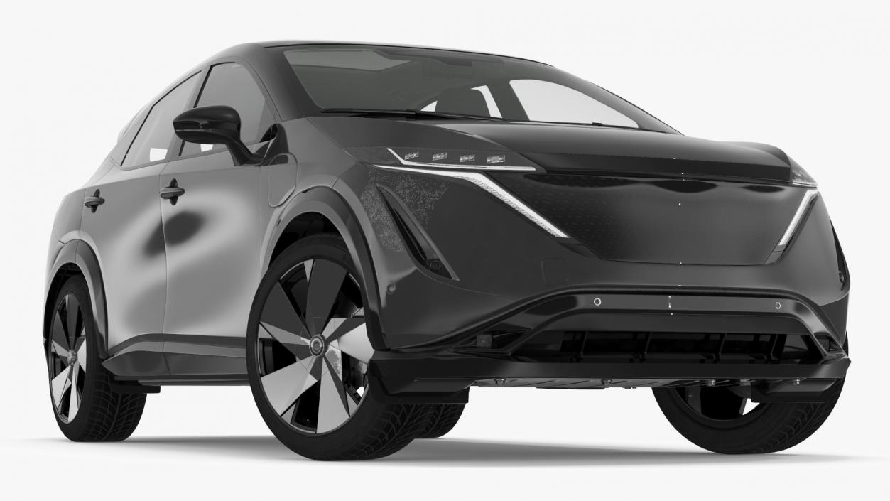 3D Modern Electric SUV Black Rigged for Maya 2 model